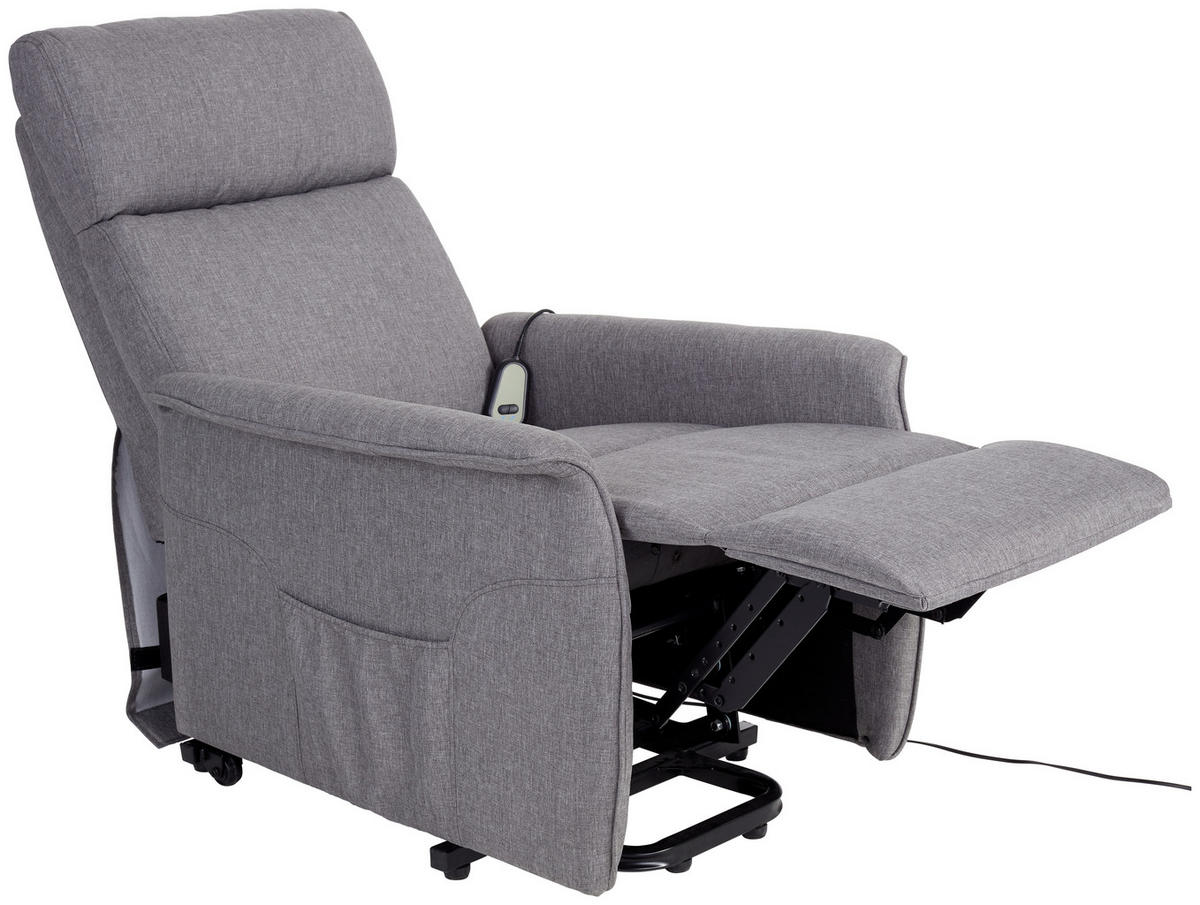 TV FOTELJA metal, tekstil  siva   - siva, Konvencionalno, metal/tekstil (65/98-84.5/92-153cm) - Ti'me