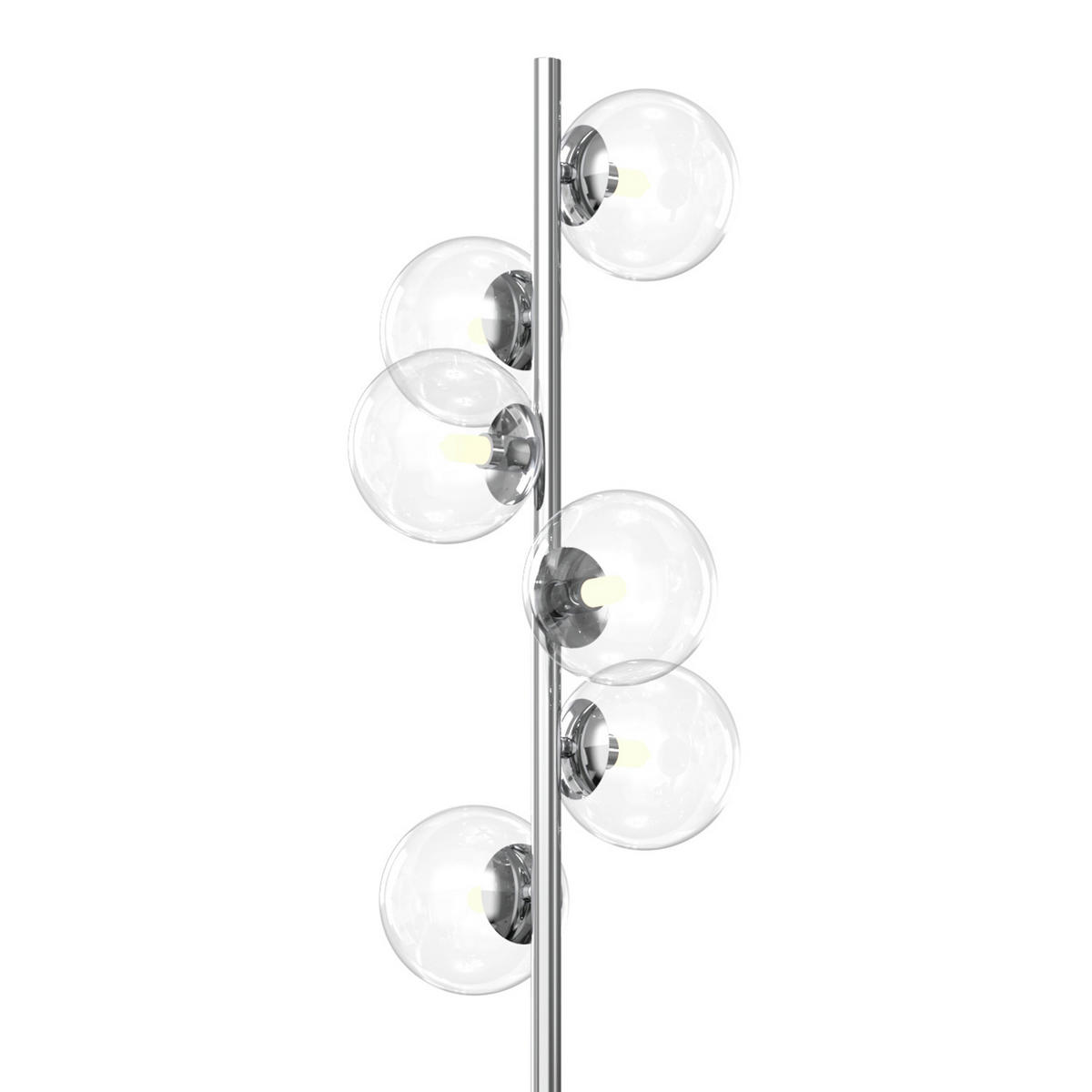 STEHLEUCHTE 28/28/156 cm    - Chromfarben, Design, Glas/Metall (28/28/156cm)