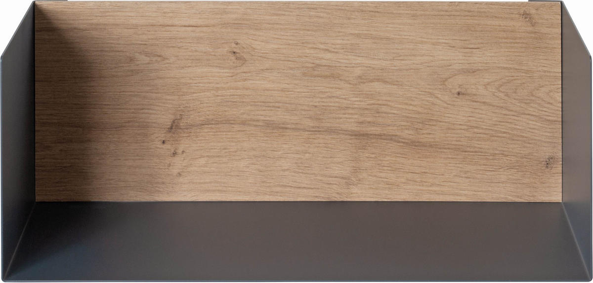 WANDBOARD Metall, Holzwerkstoff Anthrazit, Eichefarben  - Eichefarben/Anthrazit, MODERN, Holzwerkstoff/Metall (45/18/18cm)