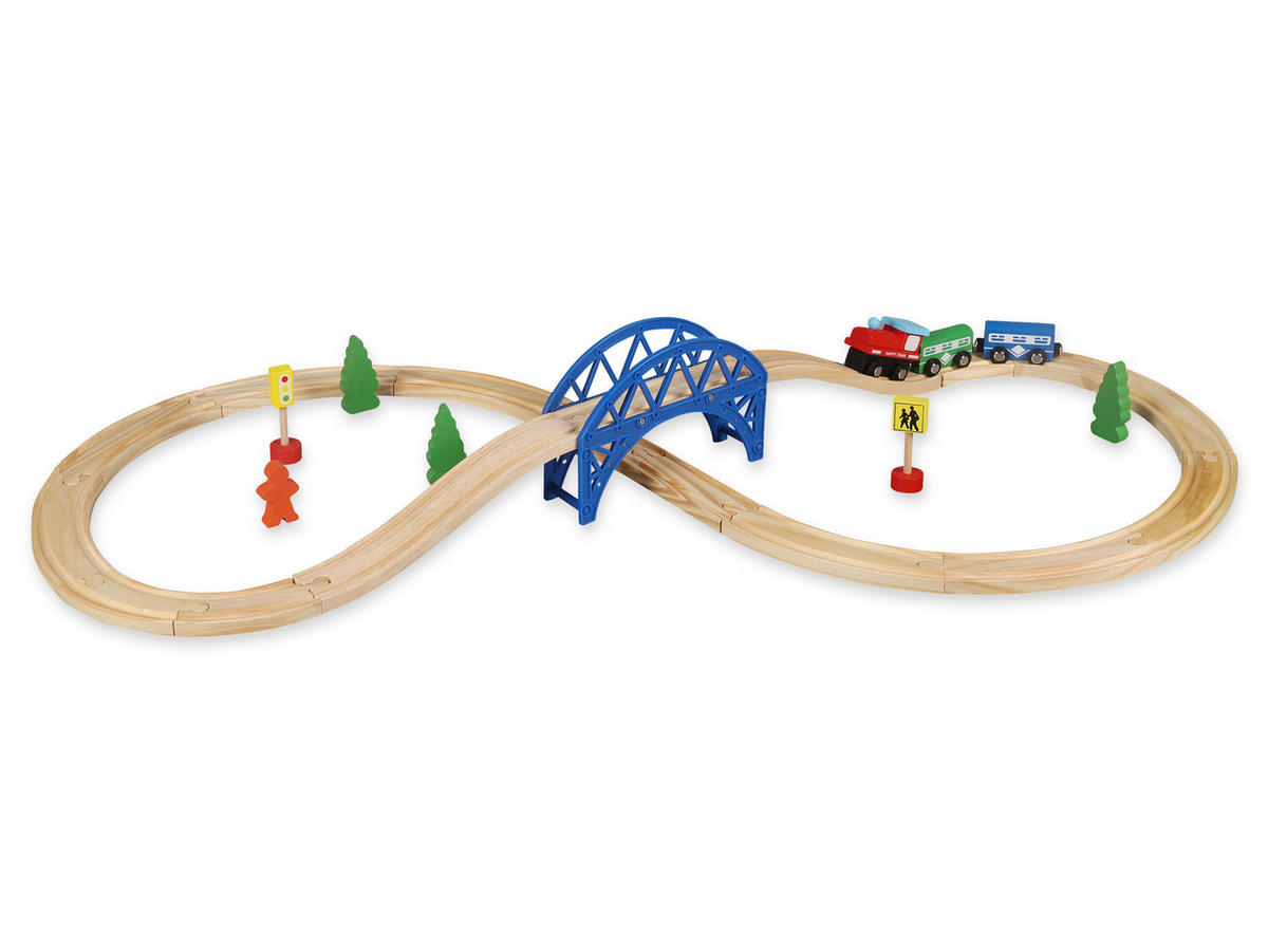 IGRAČKA VLAKIĆ   - zelena/prirodne boje, Trend, drvo (90/40/12,8cm) - My Baby Lou