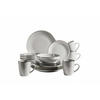 KOMBISERVICE 16-teilig Metallic Rim  - Grau, Basics, Keramik (34/31,5/32cm) - Mäser