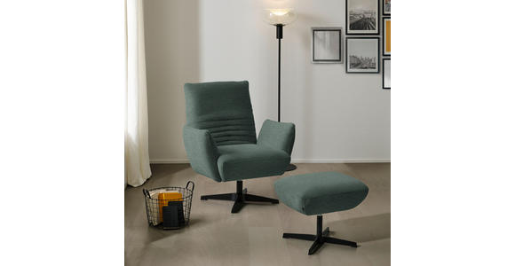 SESSEL in Chenille Graublau  - Graublau/Schwarz, Design, Textil/Metall (60/94/86cm) - Dieter Knoll