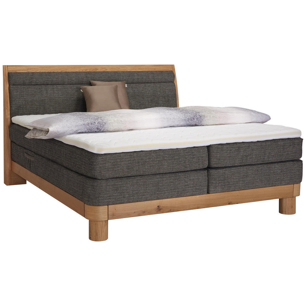 Boxspringbett 180/200 Cm In Braun, Eichefarben Boxspringbett 180/200 Cm In Braun, Eichefarben