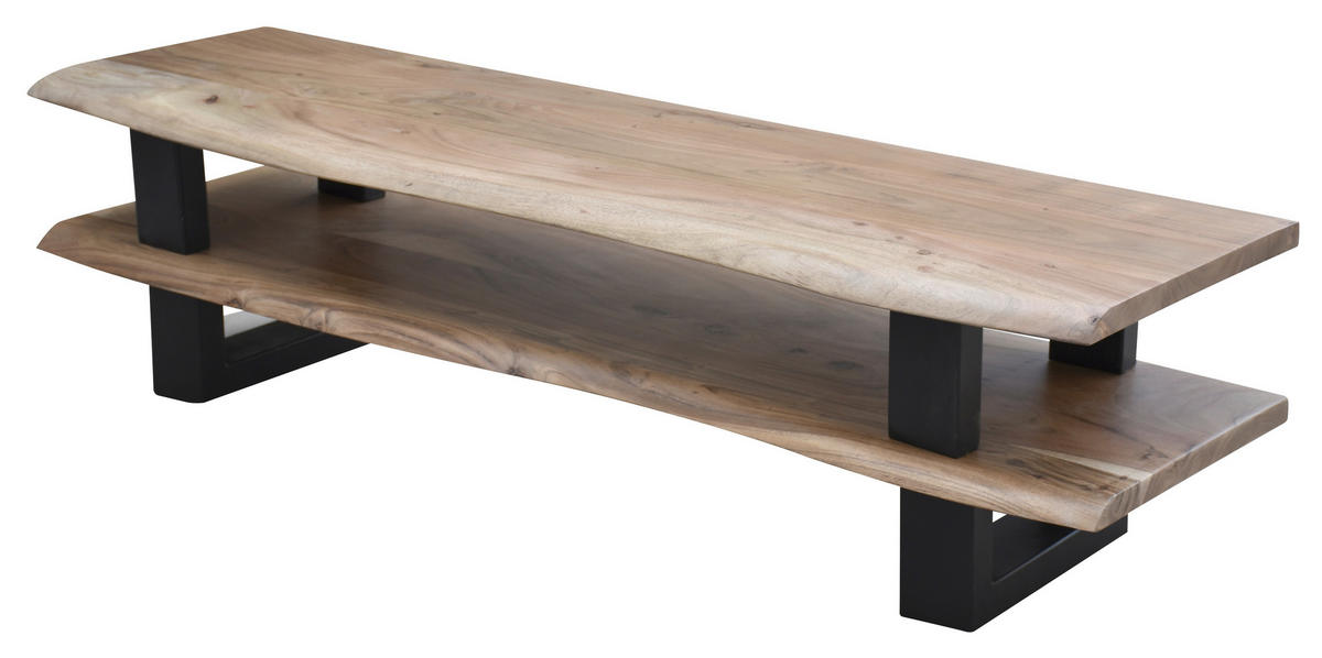 LOWBOARD  140/36/40 cm   - Schwarz/Naturfarben, Design, Holz/Metall (140/36/40cm) - MID.YOU