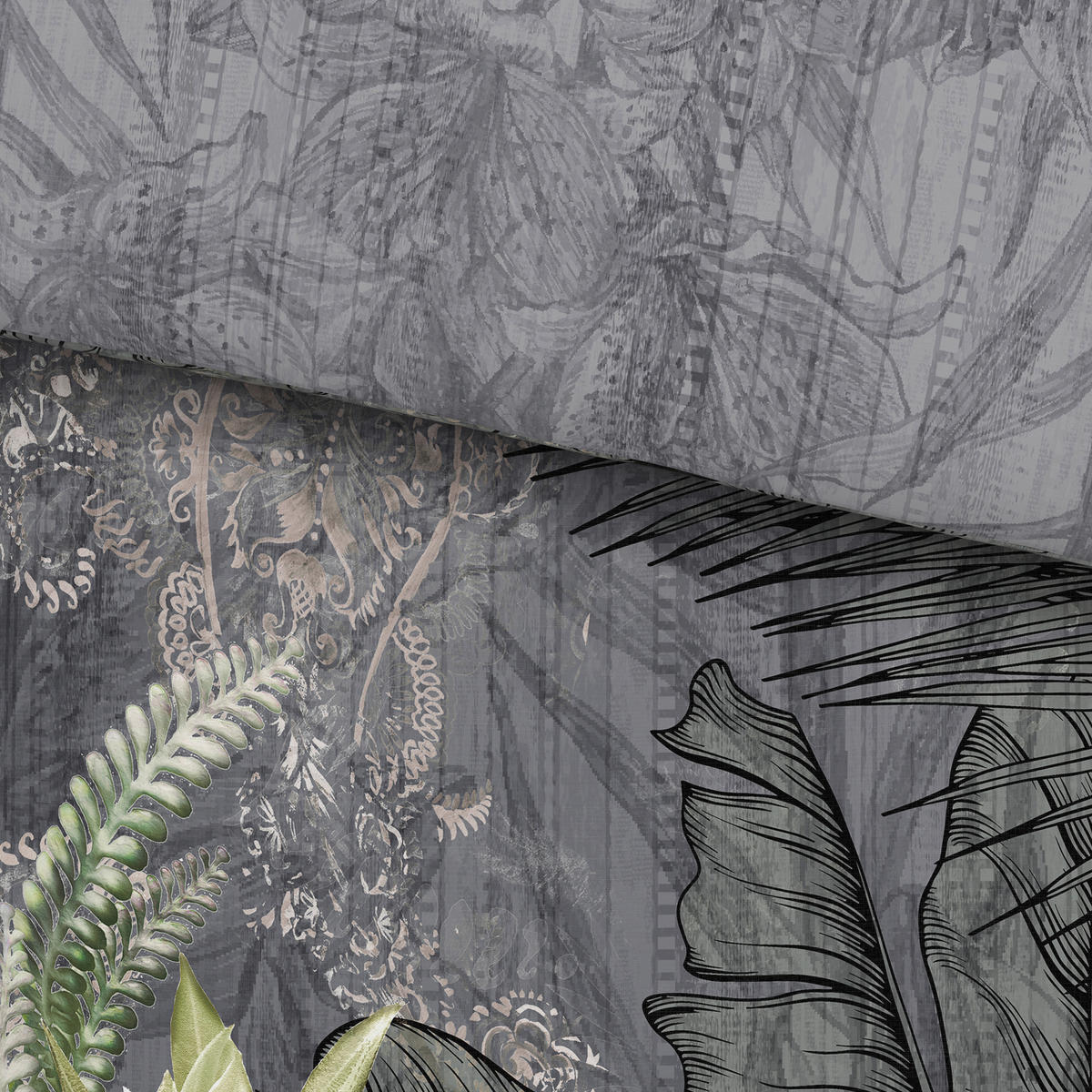 BETTWÄSCHESET Renforcé 160/210 cm  65 cm/100 cm  - Grau, Textil (160/210cm) - Esposa