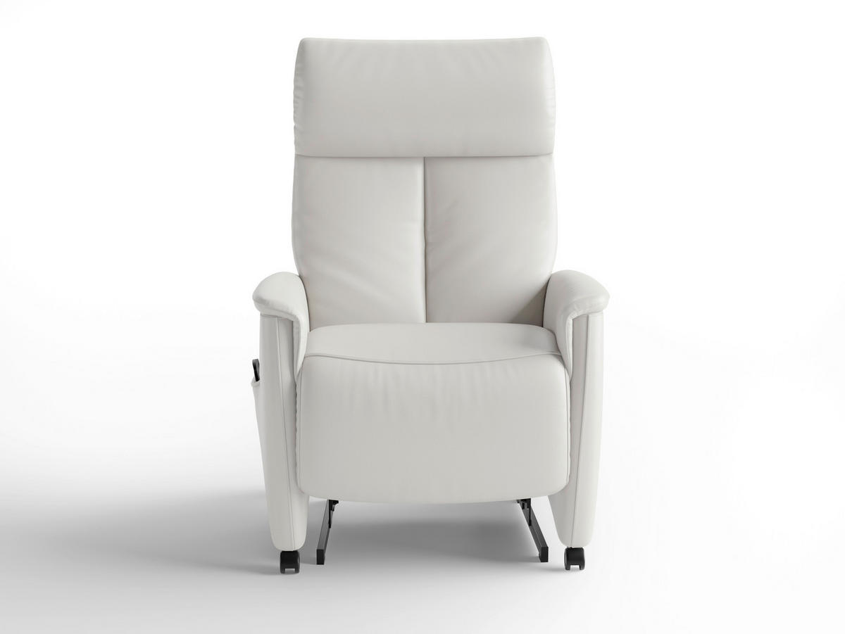RELAXSESSEL TV CREMONA COMFORT E L3 Echtleder Kopfteilverstellung, Fußteilverstellung, Rücken echt    - Schwarz/Weiß, Basics, Leder/Kunststoff (76/114/84cm) - Sit & More