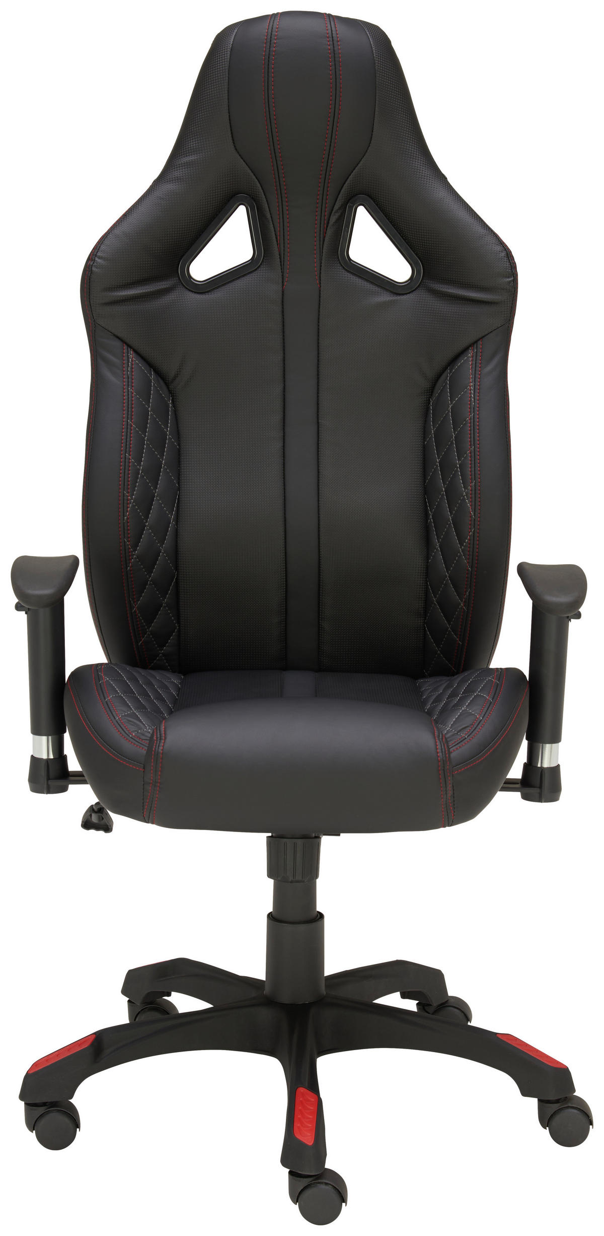 GEJMERSKA STOLICA  crvena, crna   - tamnosiva/crna, Dizajnerski, drvo/tekstil (67/123-133/66cm) - Xora