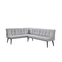 KLUPA KUTNA  srebrne boje  drvo, tekstil, drvni materijal      - srebrne boje/crna, Moderno, drvni materijal/drvo (260/201cm) - Livetastic