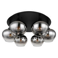 DECKENLEUCHTE 65/25,5 cm   - Schwarz, Design, Glas/Metall (65/25,5cm) - Globo