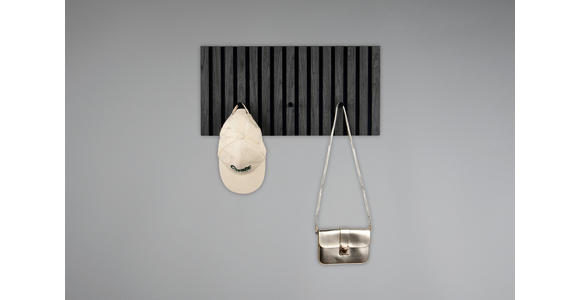 GARDEROBENPANEEL  in 60/30/7 cm  - Schwarz/Grau, MODERN, Holzwerkstoff/Textil (60/30/7cm) - Xora