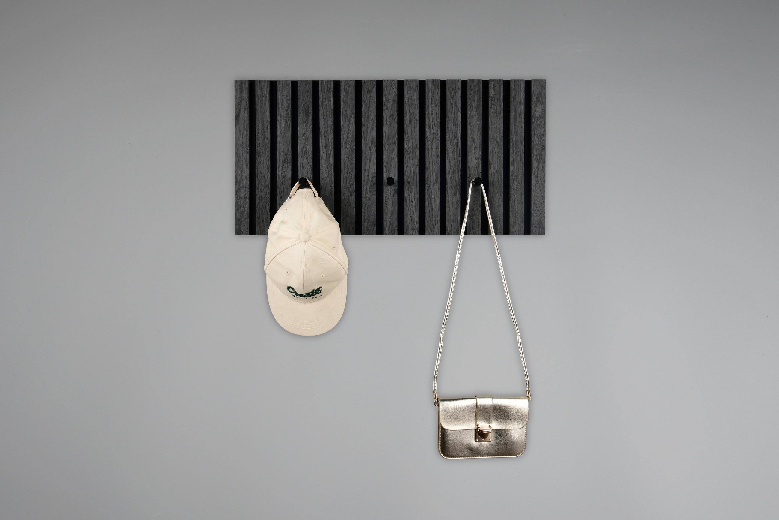 GARDEROBENPANEEL  in 60/30/7 cm  - Schwarz/Grau, MODERN, Holzwerkstoff/Textil (60/30/7cm) - Xora
