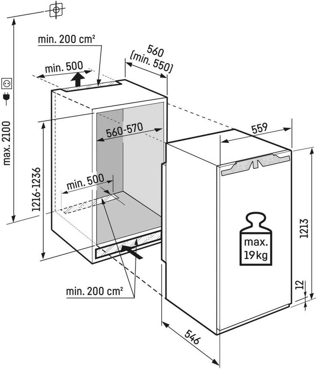 KÜHLSCHRANK 55,9/121,3/54,6 cm IRBCI4150  - Weiß, Basics, Kunststoff/Metall (55,9/121,3/54,6cm) - Liebherr
