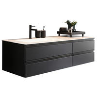 WASCHTISCHKOMBI  - Anthrazit/Schwarz, Design, Holzwerkstoff/Stein (151,2/50/40,8cm) - Schöner Wohnen