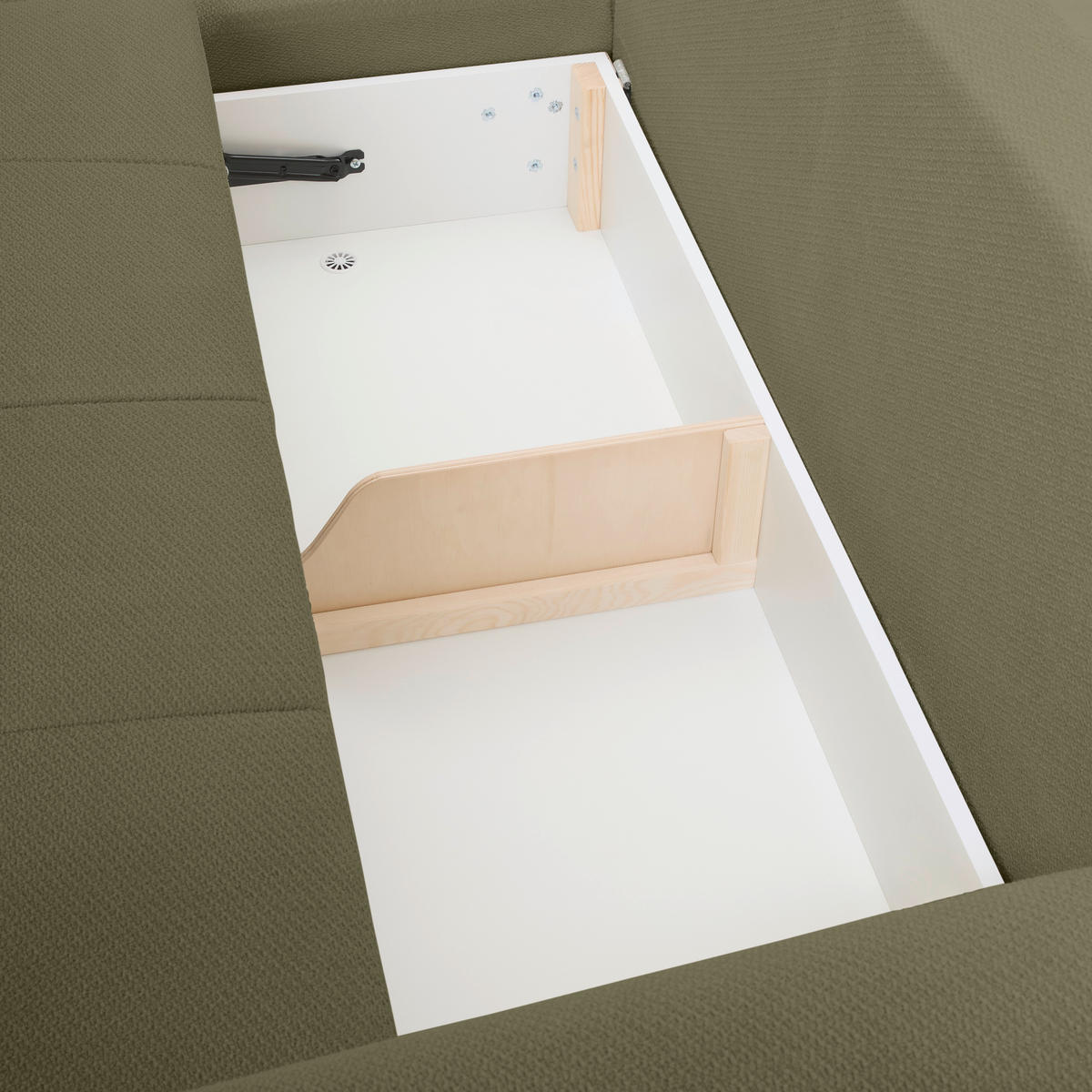 ECKSOFA Olivgrün Webstoff  - Buchefarben/Olivgrün, KONVENTIONELL, Holz/Textil (169/294cm) - Carryhome