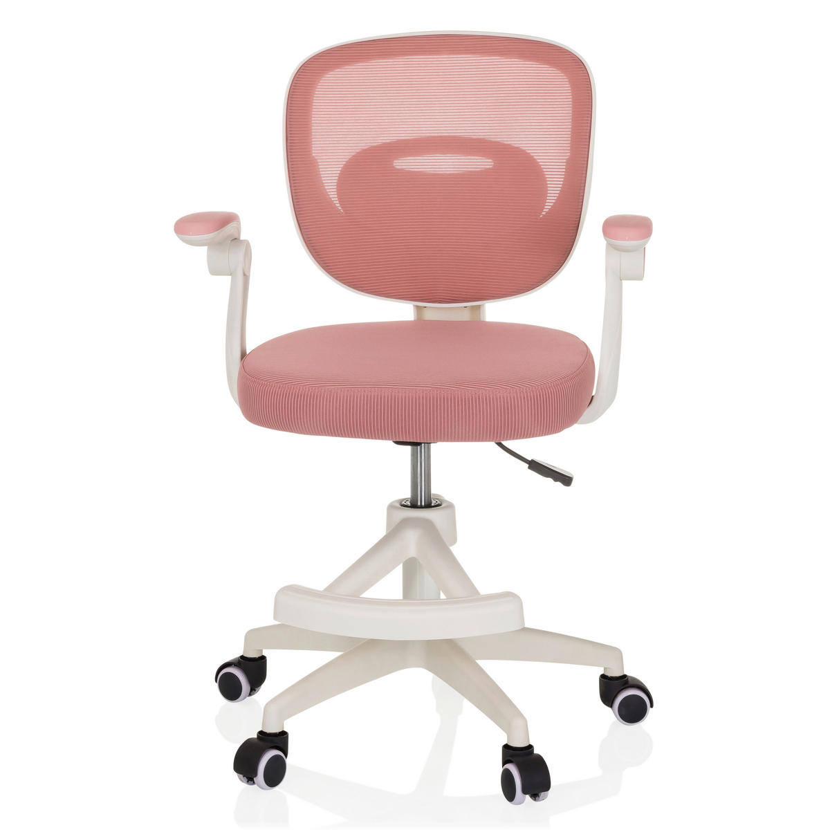 OTOČNÁ ŽIDLE PRO MLÁDEŽ, síťovina, růžová - bílá/růžová, Moderní, textil/plast (61/84-97/55cm) - MID.YOU