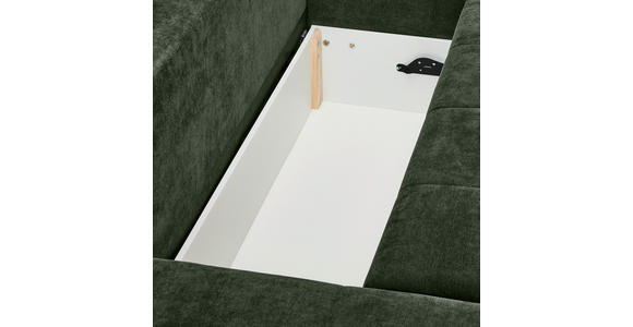ECKSOFA  in Chenille Dunkelgrün  - Dunkelgrün/Silberfarben, KONVENTIONELL, Holz/Textil (187/293cm) - Carryhome