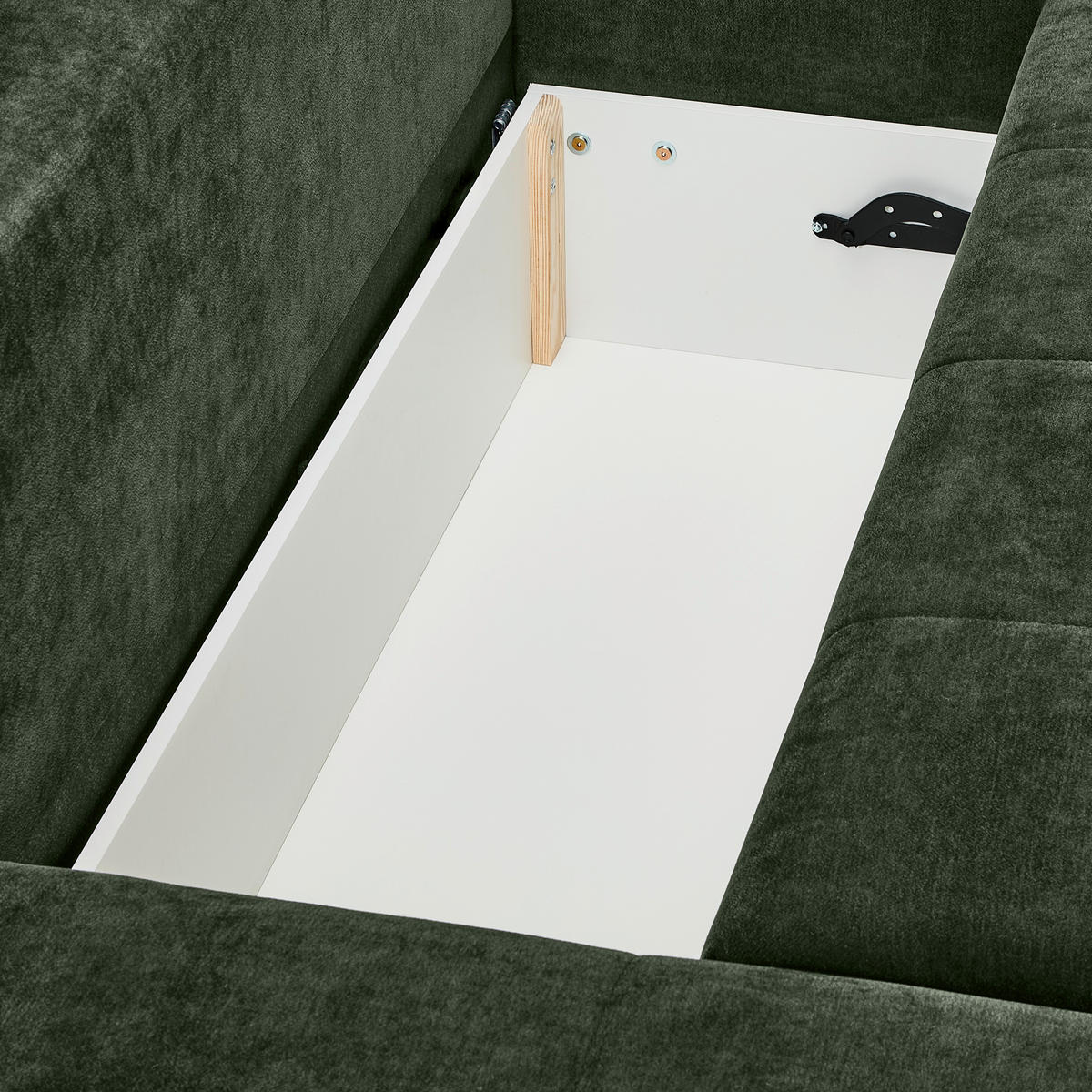 ECKSOFA Dunkelgrün Chenille  - Dunkelgrün/Silberfarben, KONVENTIONELL, Holz/Textil (187/293cm) - Carryhome