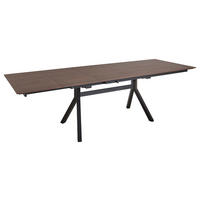 ESSTISCH Schwarz, Nussbaumfarben rechteckig  ausziehbar, in verschiedenen Größen erhältlich, in verschiedenen Holzdekoren erhältlich  - Nussbaumfarben/Schwarz, Basics, Holzwerkstoff/Metall (160-260/95/76cm) - Celina Home