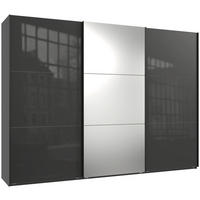 SCHWEBETÜRENSCHRANK in Graphitfarben, Grau  - Schwarz/Graphitfarben, Konventionell, Glas/Holzwerkstoff (300/216/65cm) - Stylife