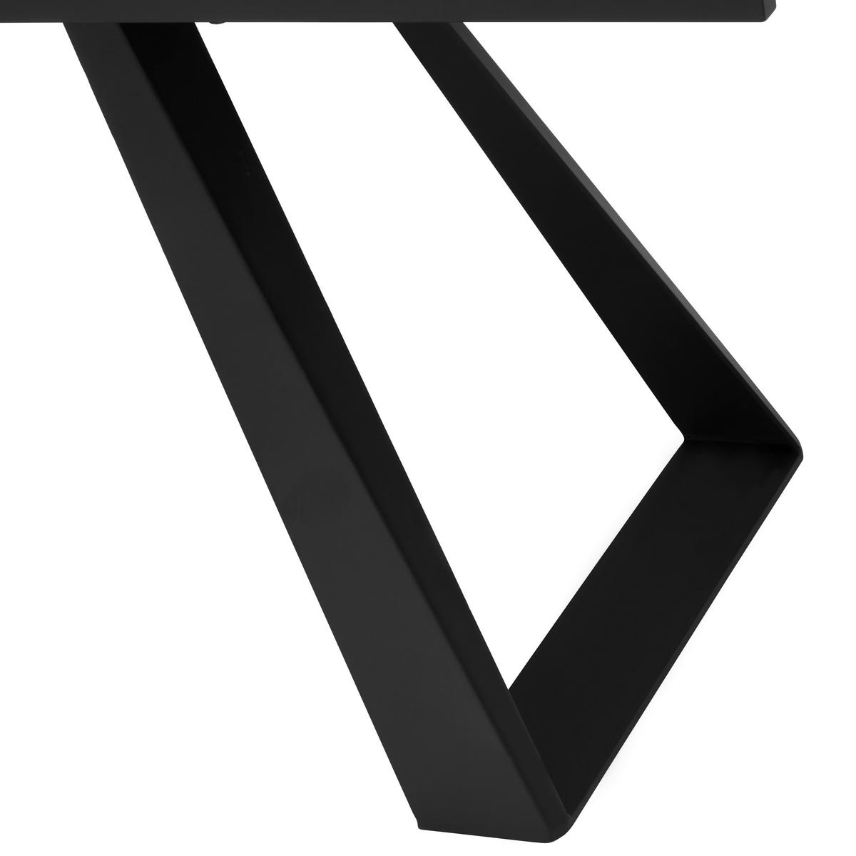 ESSTISCH in Metall, Glas, Keramik 180/90/76 cm  - Schwarz/Grau, MODERN, Glas/Keramik (180/90/76cm) - Livetastic