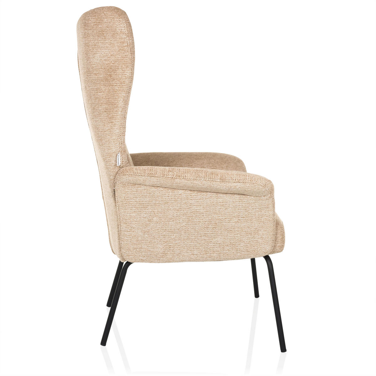 OHRENSESSEL Bouclé Beige  - Beige/Schwarz, MODERN, Textil/Metall (71/110/71cm) - MID.YOU