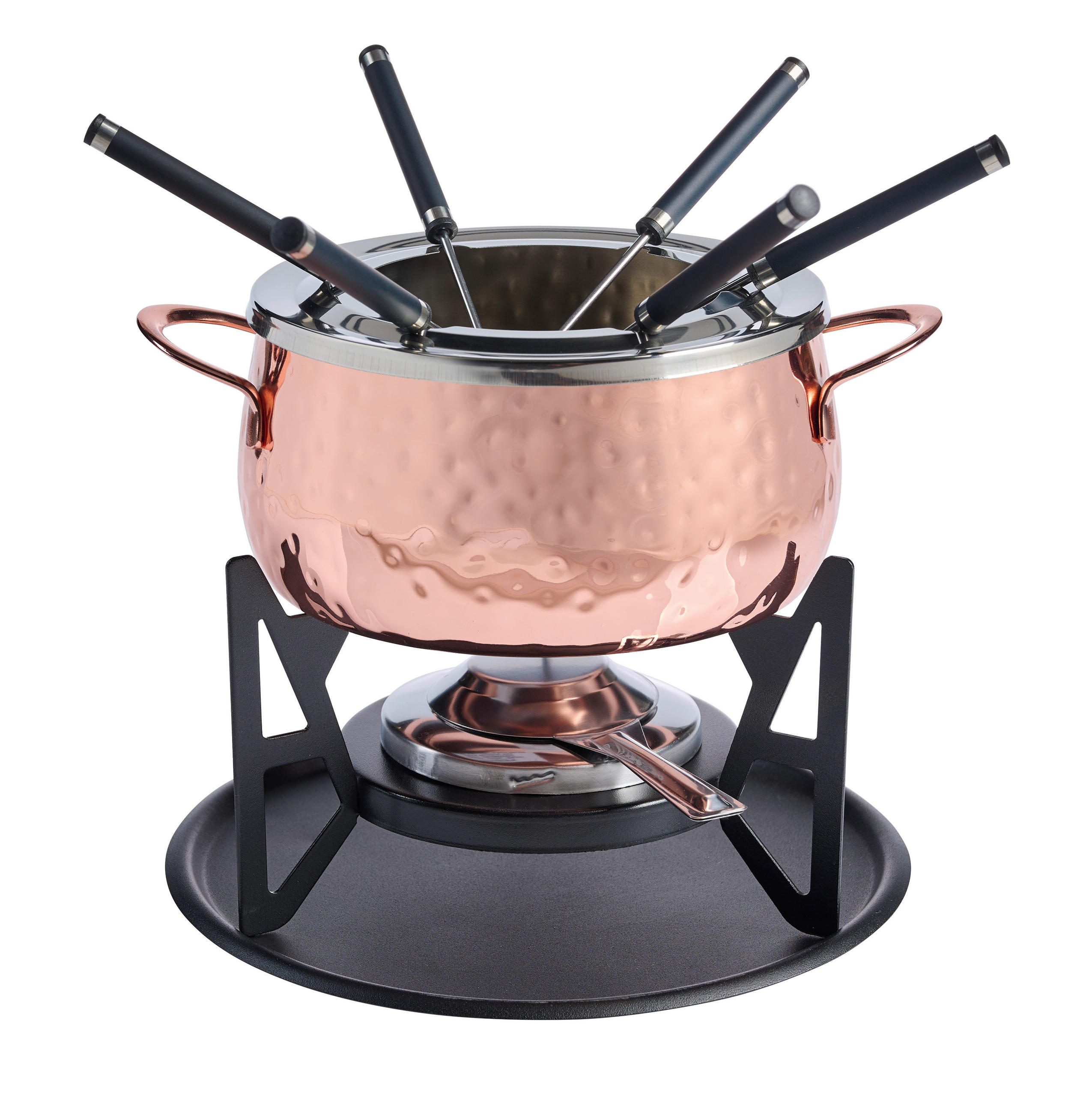 FONDUESET  - Edelstahlfarben/Schwarz, Basics, Metall - Homeware Profession.