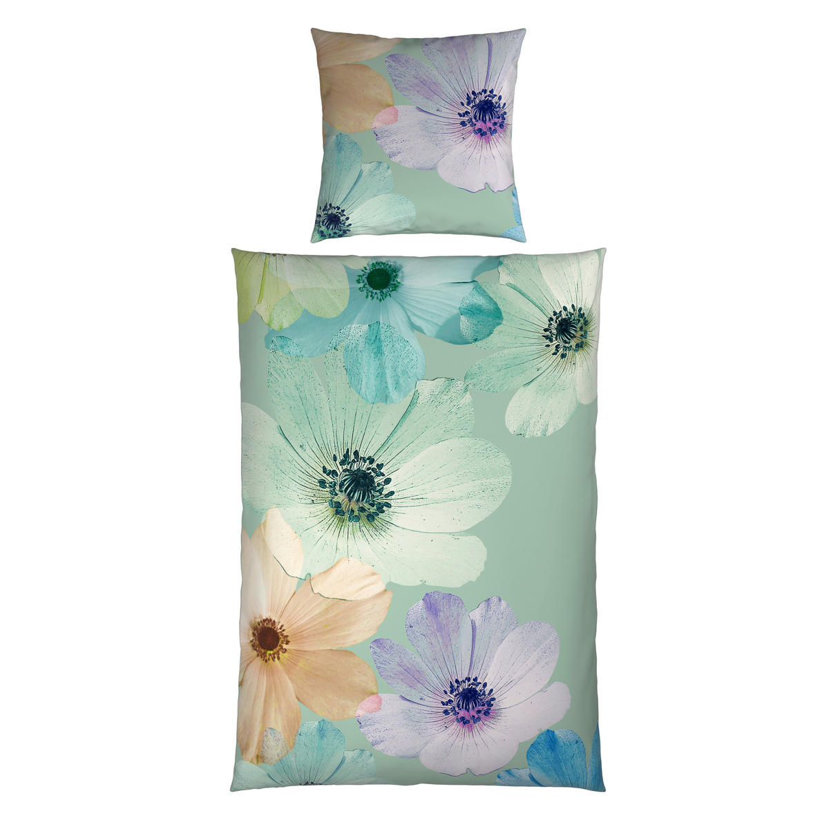 WENDEBETTWÄSCHE Satin 155/220 cm  - Grün, Textil (155/220cm) - Bio:Vio