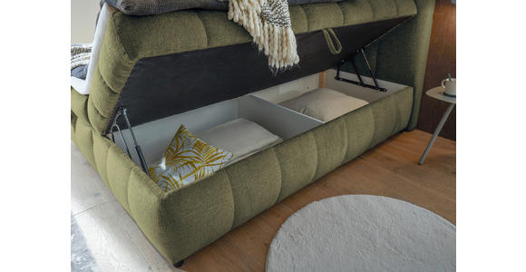 BOXBETT 180/200 cm,  in Grün, Bettkasten, Topper, H2 + H2 = mittel  - Schwarz/Grün, Design, Kunststoff/Textil (180/200cm) - Esposa
