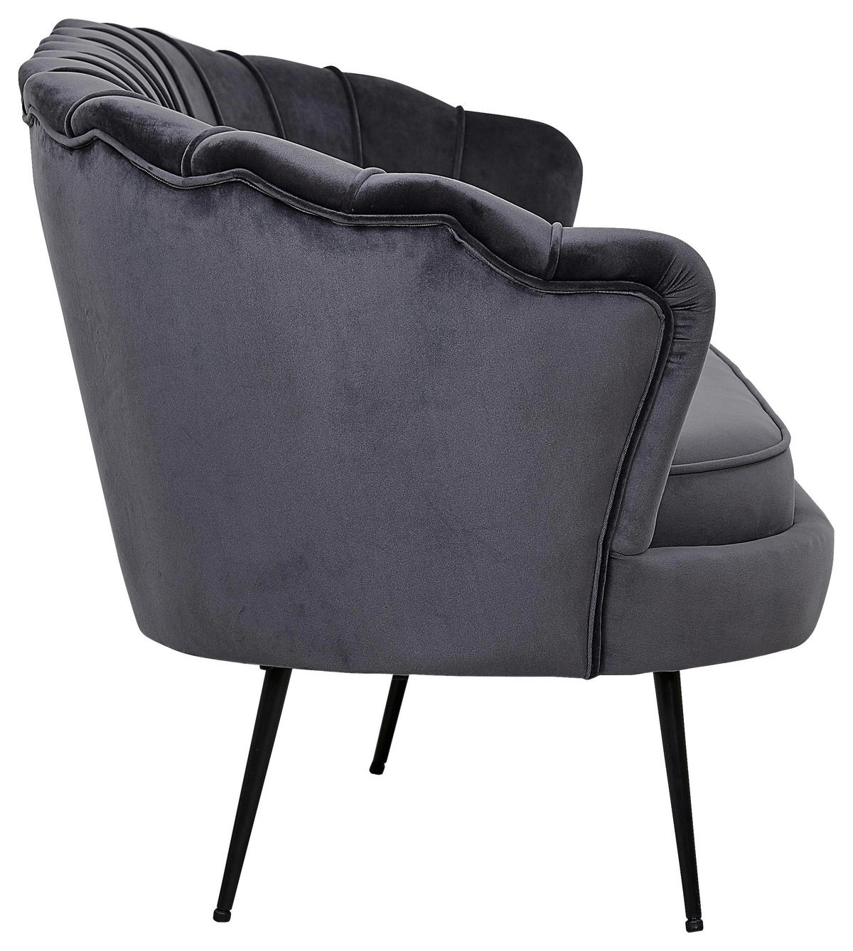 2-SITZER-SOFA Schwarz, Dunkelgrau  - Dunkelgrau/Schwarz, Design, Textil/Metall (180/78.5/78cm) - Livetastic