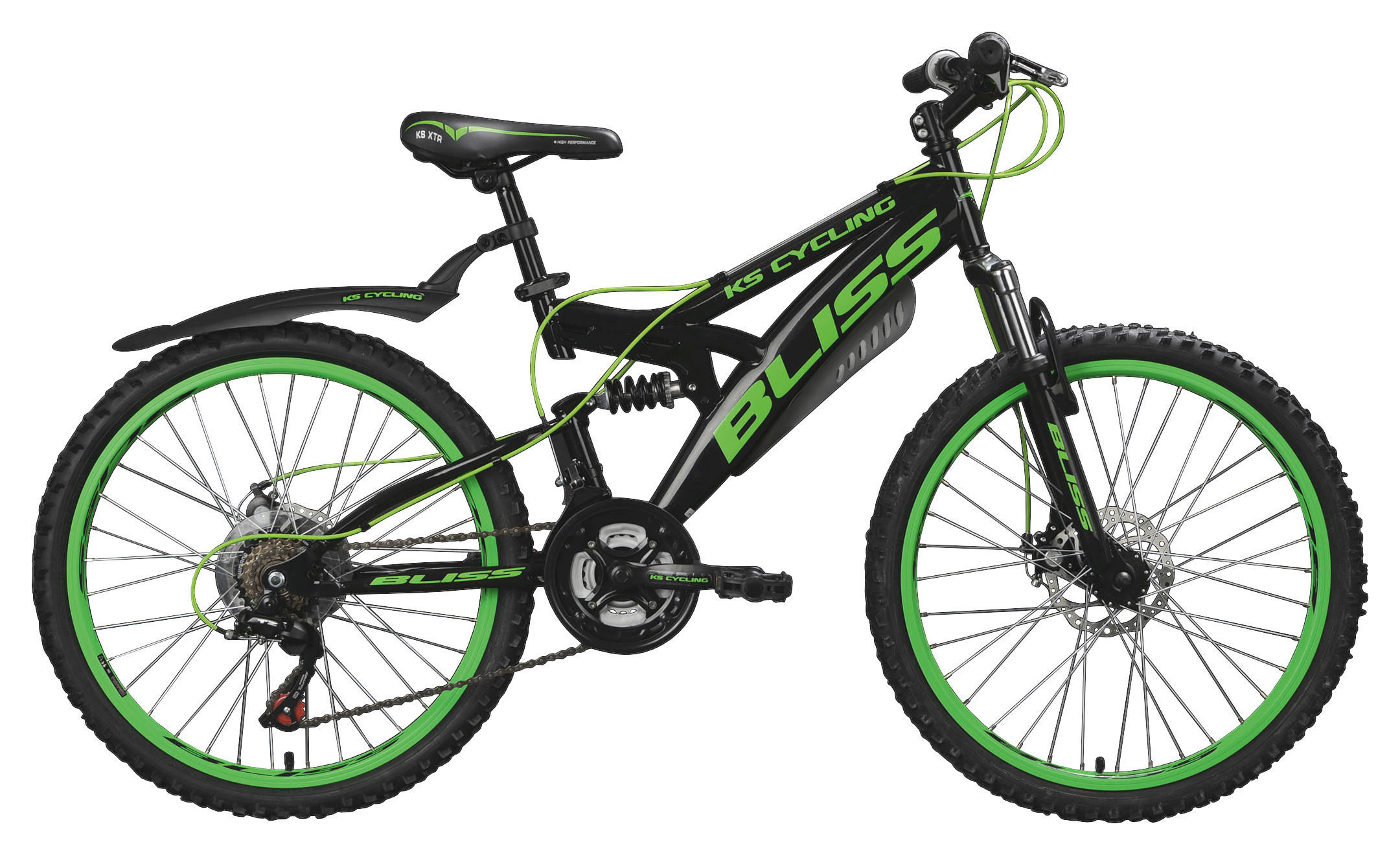 KINDERFAHRRAD 24 Zoll  - Schwarz/Grün, Basics, Metall (180/70/80cm) - Atrigo