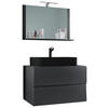 BADEZIMMER 3-teilig  in 81 cm  - Anthrazit/Schwarz, MODERN, Glas/Keramik (81cm) - MID.YOU
