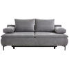 BOXSPRINGSOFA in Flachgewebe Grau  - Schwarz/Grau, Design, Textil/Metall (204/93/100cm) - Novel