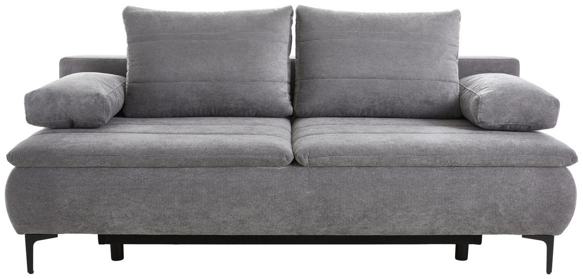 BOXSPRING SOFA siva  - siva/crna, Dizajnerski, tekstil/metal (204/93/100cm) - Novel