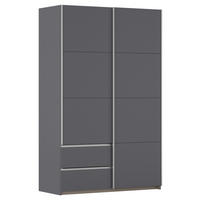 SCHWEBETÜRENSCHRANK 131/210/59 cm 2-türig Grau, Alufarben  - Alufarben/Grau, MODERN, Holzwerkstoff (131/210/59cm) - Rauch Möbel
