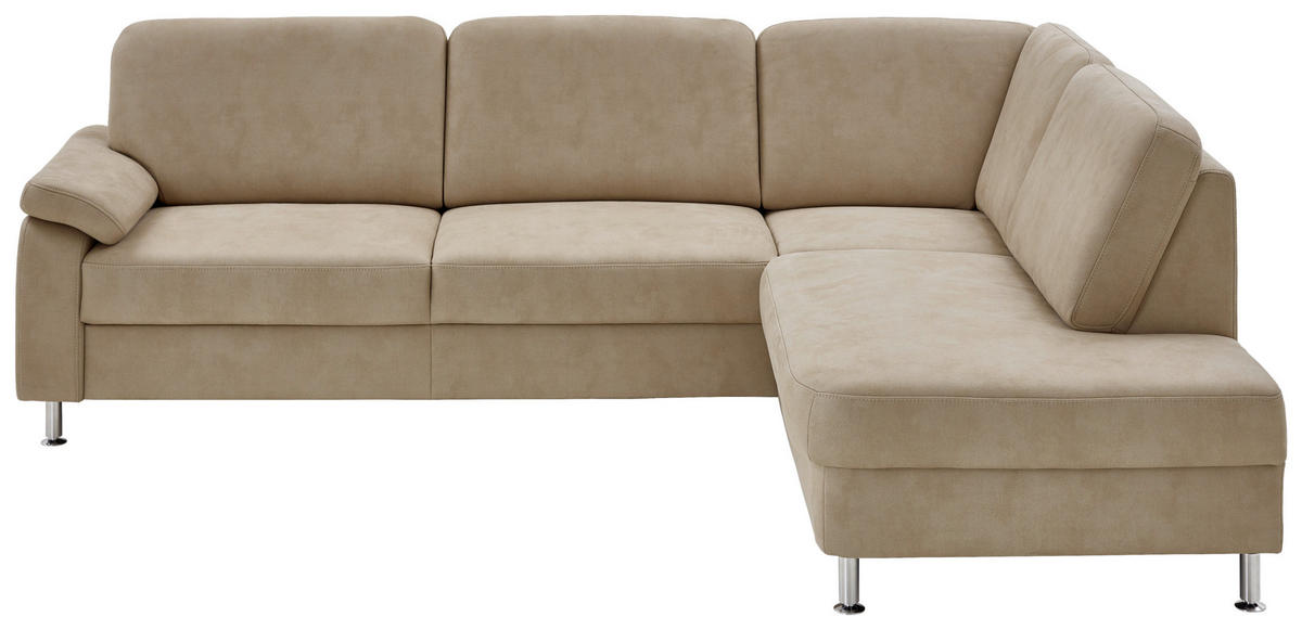 ECKSOFA Mikrofaser Beige  - Beige, Design, Textil/Metall (266/202cm) - Beldomo System