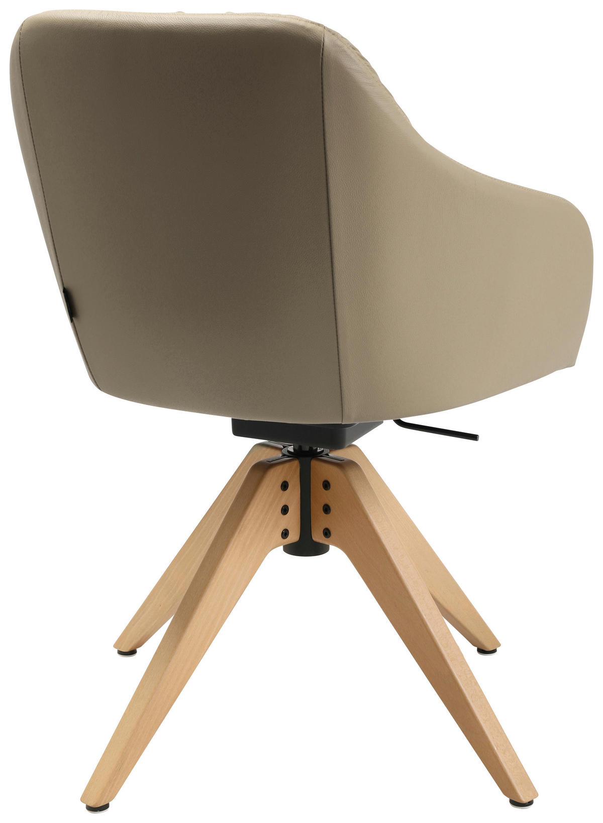 ARMLEHNSTUHL  in Echtleder pigmentiert  - Eichefarben/Beige, Design, Leder/Holz (58/82,5-85,2/60cm) - Johann Jakob