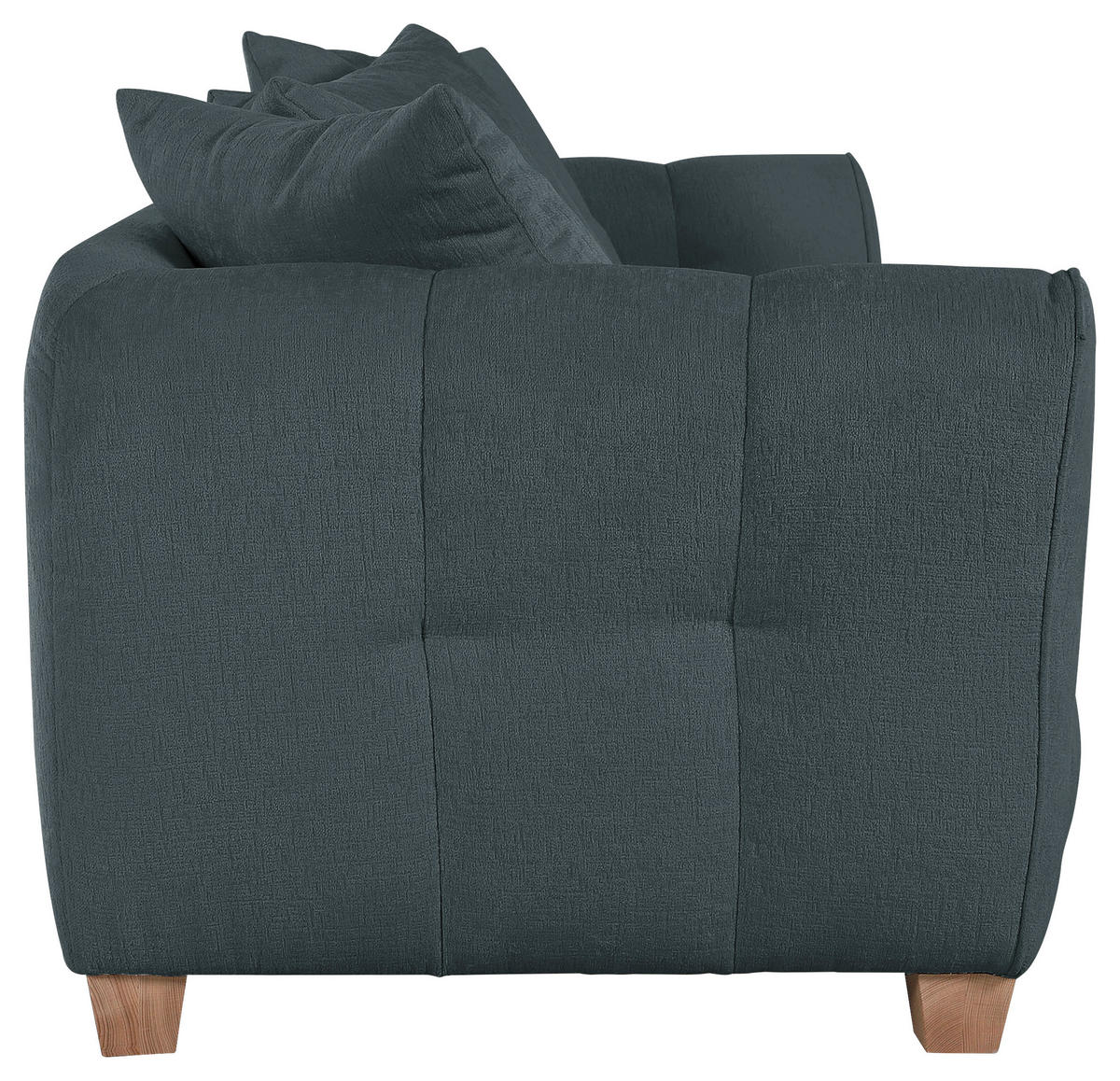 2-SITZER-SOFA Chenille Dunkelgrau  - Dunkelgrau/Naturfarben, KONVENTIONELL, Holz/Textil (185/72/95cm) - Milino