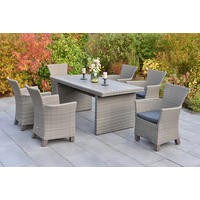 GARTENTISCHGRUPPE AkazieHartholz Aluminium  - Grau, KONVENTIONELL, Holz/Kunststoff - Gardenson