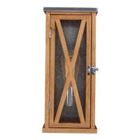 AUSSENWANDLEUCHTE - Eichefarben, Natur, Glas/Holz (16,5/12,7/38,1cm) - Elstead Lighting