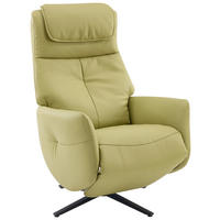 MASSAGESESSEL Echtleder Lederlook Olivgrün    - Olivgrün, Design, Leder/Textil (77/113/90cm) - Xora