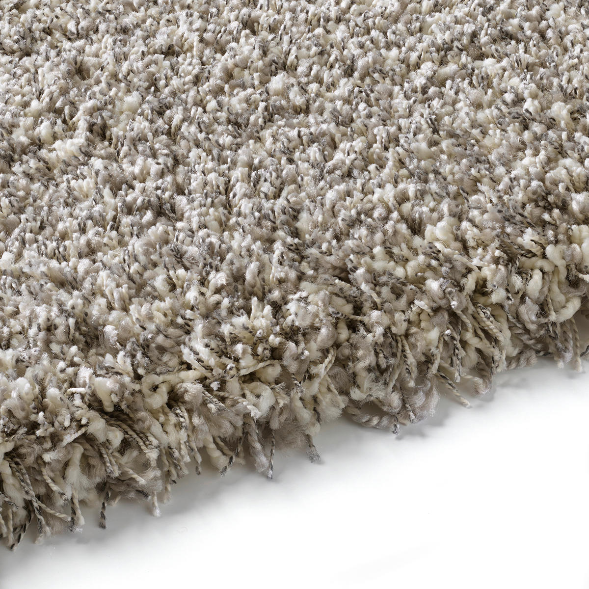 HOCHFLORTEPPICH 160/160 cm Weiß, Hellgrau  - Hellgrau/Weiß, Basics, Textil (160/160cm) - Novel