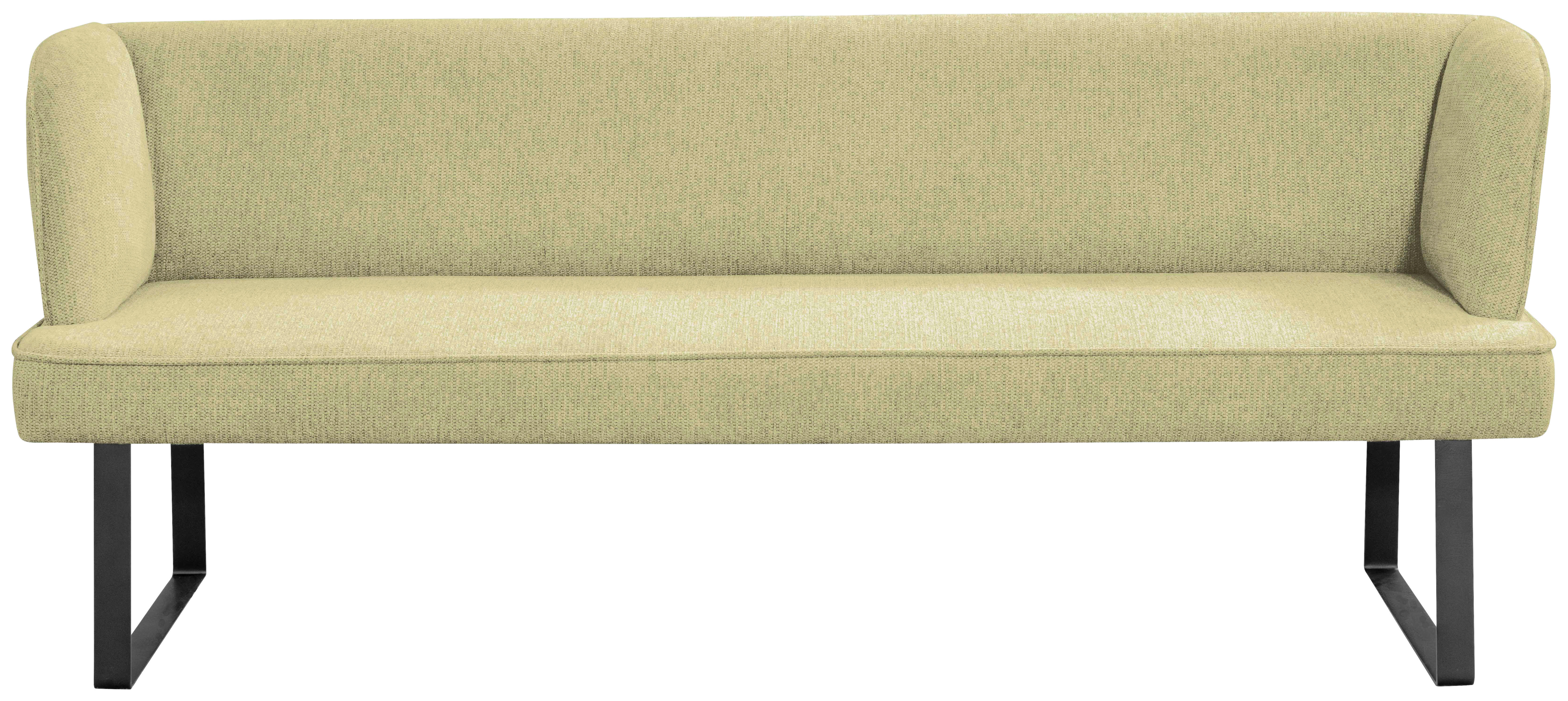 SITZBANK 185/91/66 cm Webstoff Schwarz, Hellgrün  - Schwarz/Hellgrün, Design, Textil/Metall (185/91/66cm) - Novel