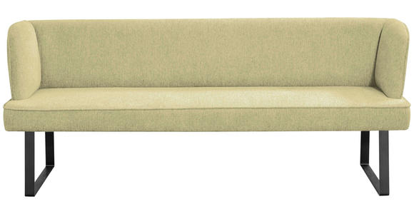 SITZBANK 185/91/66 cm Webstoff Schwarz, Hellgrün - Schwarz/Hellgrün, Design, Textil/Metall (185/91/66cm) - Novel