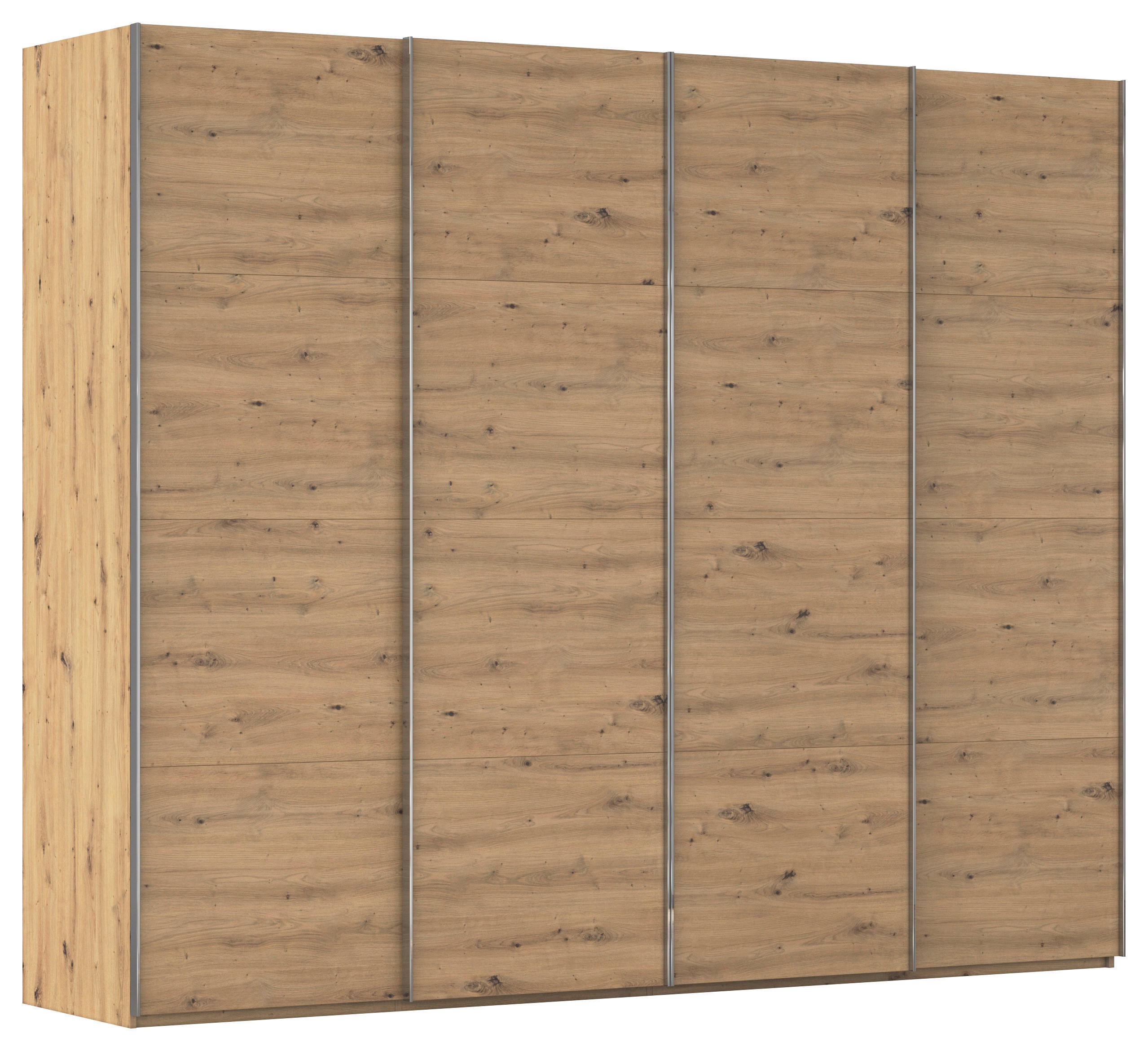 SCHWEBETÜRENSCHRANK Eiche Artisan  - Chromfarben/Eiche Artisan, Design, Holzwerkstoff/Metall (271/223/68cm) - Novel