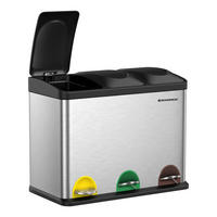 ABFALLSAMMLER 45 L  - Silberfarben/Schwarz, Basics, Kunststoff/Metall (60,5/48,5/35cm)