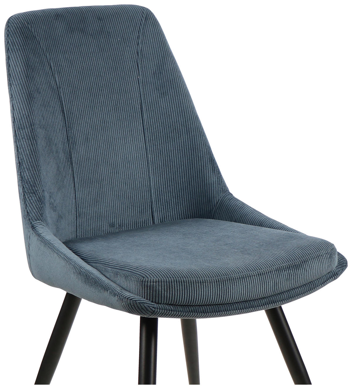 STUHL Cord Blau Pappel Sperrholz  - Blau/Schwarz, MODERN, Holz/Textil (49/88/59cm) - MID.YOU