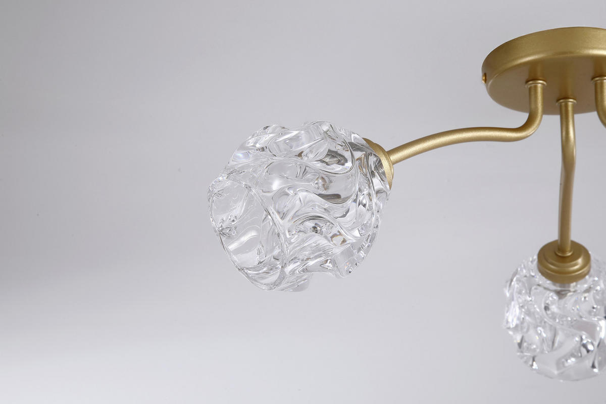 DECKENLEUCHTE Astral  - Goldfarben, Design, Glas/Metall (43/31/21cm)