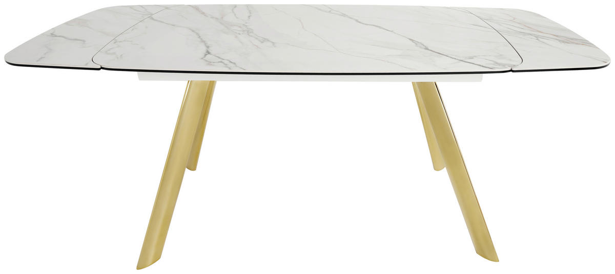 ÉTKEZŐASZTAL - aranyszínű/fehér, Design, üveg/fém (198/76/89cm) - Hom`in