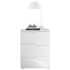NACHTSCHRANK 46,2/60,9/40 cm  - Weiß Hochglanz/Schwarz, MODERN, Holzwerkstoff/Kunststoff (46,2/60,9/40cm)