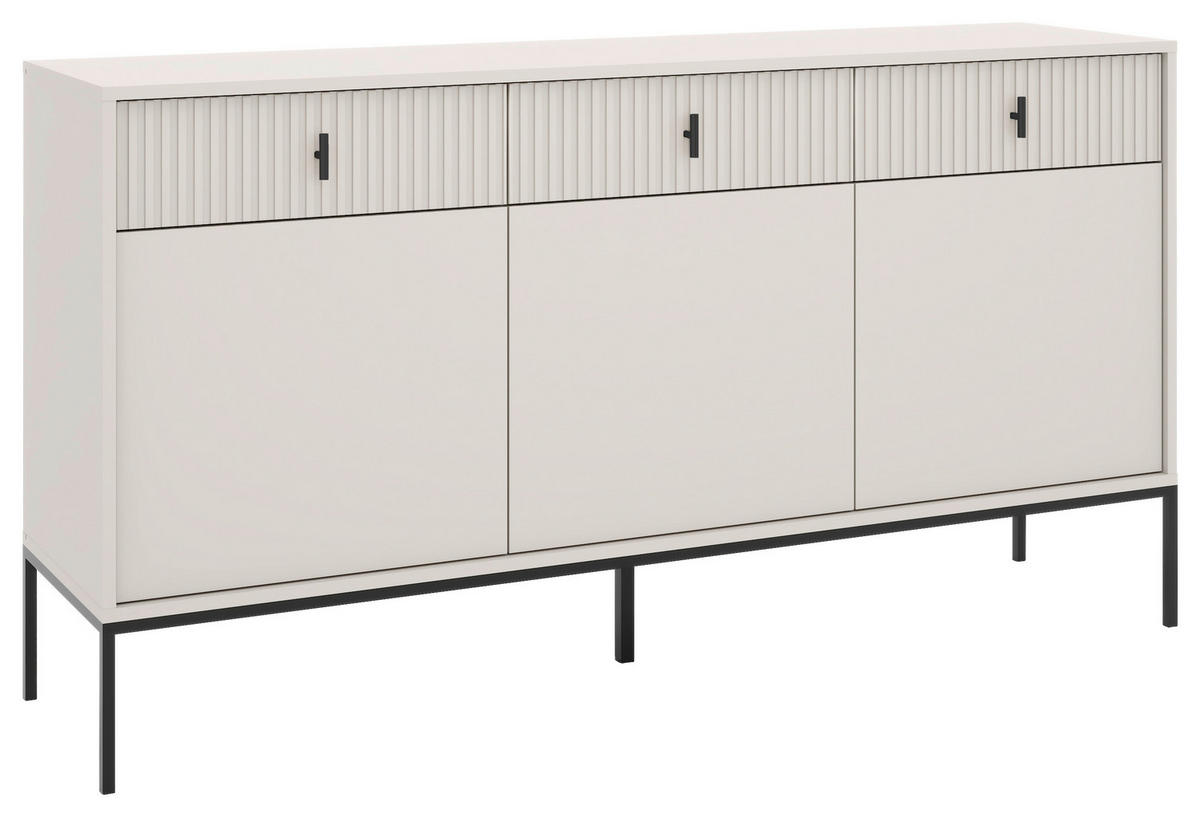 SIDEBOARD Maggiore  in 154,5/82,6/39 cm  - Kaschmir/Schwarz, Design, Holzwerkstoff/Metall (154,5/82,6/39cm) - Boxxx